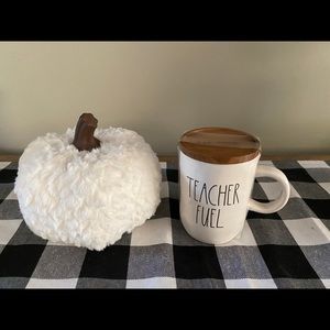 Rae Dunn Teacher Fuel mug with wooden Lid